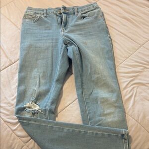 Express Light Blue Women's Distressed Jeans